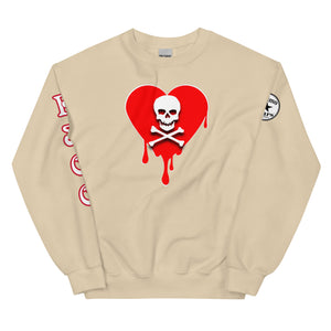Skull Red heart drips Unisex Sweatshirt