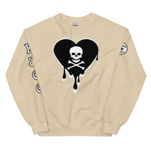 Load image into Gallery viewer, Skull Heart Drips BW Unisex Sweatshirt
