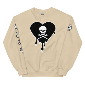 Skull Heart Drips BW Unisex Sweatshirt