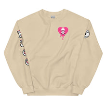 Load image into Gallery viewer, Skull Pink Heart Drips Unisex Sweatshirt
