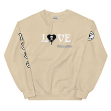 Load image into Gallery viewer, Love Skull Heart Drips BW Unisex Sweatshirt
