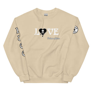 Love Skull Heart Drips BW Unisex Sweatshirt