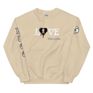 Love Skull Heart Drips B w/Red Unisex Sweatshirt