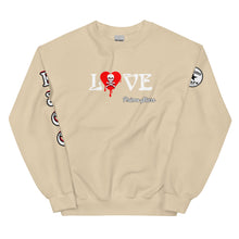 Load image into Gallery viewer, Love Skull Red Heart Drips Unisex Sweatshirt
