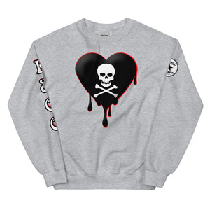 Black w/red Skull Heart Drips Unisex Sweatshirt