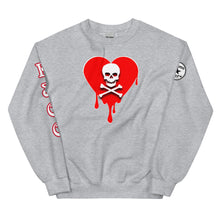 Load image into Gallery viewer, Skull Red heart drips Unisex Sweatshirt
