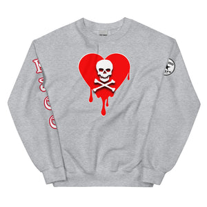 Skull Red heart drips Unisex Sweatshirt