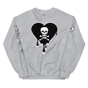 Skull Heart Drips BW Unisex Sweatshirt