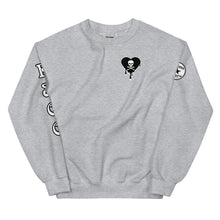 Load image into Gallery viewer, Skull Heart Drips BW C Unisex Sweatshirt
