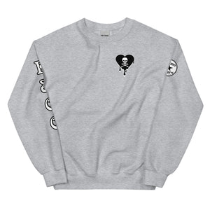 Skull Heart Drips BW C Unisex Sweatshirt