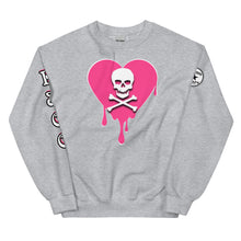 Load image into Gallery viewer, Skull Pink Heart Sweatshirtrt Drips Unisex
