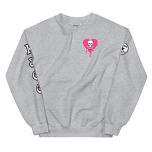 Load image into Gallery viewer, Skull Pink Heart Drips Unisex Sweatshirt

