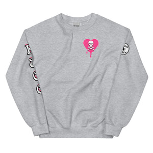 Skull Pink Heart Drips Unisex Sweatshirt