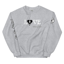 Load image into Gallery viewer, Love Skull Heart Drips BW Unisex Sweatshirt
