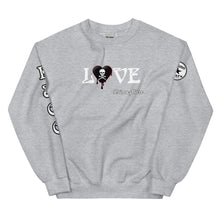Load image into Gallery viewer, Love Skull Heart Drips B w/Red Unisex Sweatshirt
