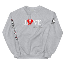 Load image into Gallery viewer, Love Skull Red Heart Drips Unisex Sweatshirt
