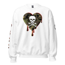 Load image into Gallery viewer, Camo Red SkullHeart Drips Unisex Sweatshirt
