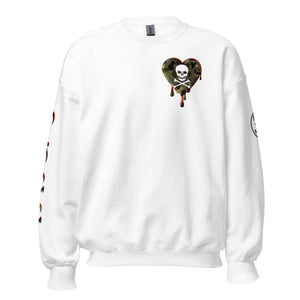 Camo Red SkullHeart Drips C Unisex Sweatshirt