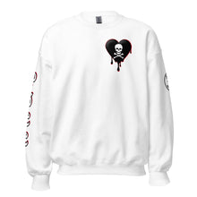 Load image into Gallery viewer, Black w/red Skullheart drips C Unisex Sweatshirt
