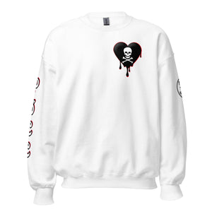 Black w/red Skullheart drips C Unisex Sweatshirt