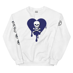 Skull Blue heart dripsUnisex Sweatshirt
