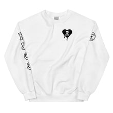 Load image into Gallery viewer, Skull Heart Drips BW C Unisex Sweatshirt
