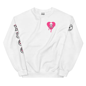 Skull Pink Heart Drips Unisex Sweatshirt