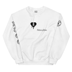 Love Skull Heart Drips BW Unisex Sweatshirt