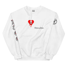 Load image into Gallery viewer, Love Skull Red Heart Drips Unisex Sweatshirt
