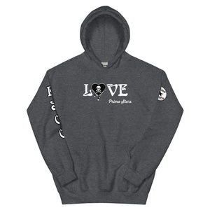 Love Skull Heart Drips BW Unisex Hoodie