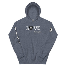 Load image into Gallery viewer, Love Skull Heart Drips BW Unisex Hoodie
