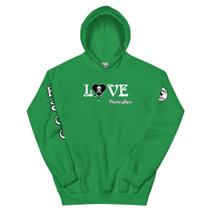 Love Skull Heart Drips BW Unisex Hoodie