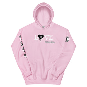 Love Skull Heart Drips BW Unisex Hoodie