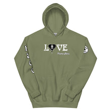 Load image into Gallery viewer, Love Skull Heart Drips BW Unisex Hoodie

