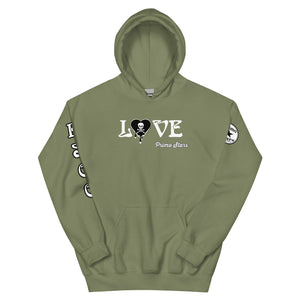 Love Skull Heart Drips BW Unisex Hoodie