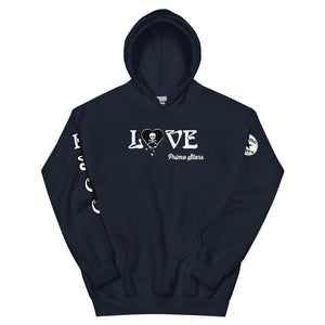 Love Skull Heart Drips BW Unisex Hoodie