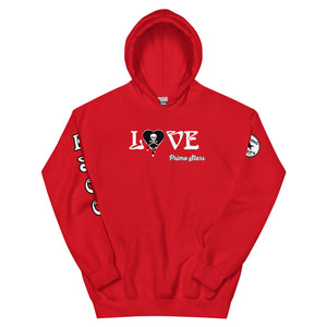 Love Skull Heart Drips BW Unisex Hoodie