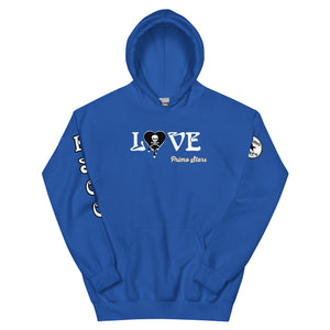 Love Skull Heart Drips BW Unisex Hoodie