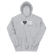 Load image into Gallery viewer, Love Skull Heart Drips BW Unisex Hoodie

