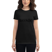 Load image into Gallery viewer, Women&#39;s SAVAGE black short sleeve t-shirt
