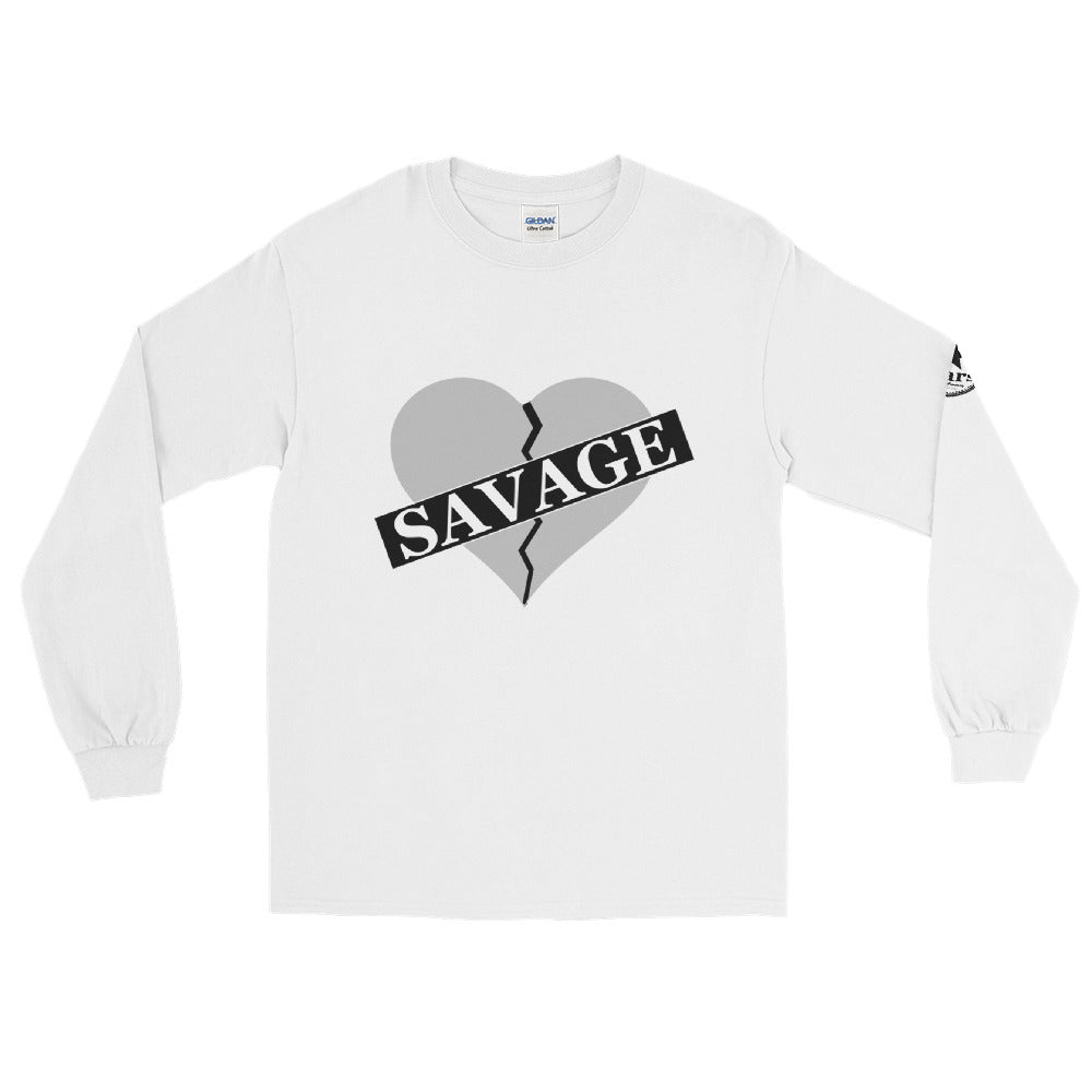 Savage Broken Heart Gray Men’s Long Sleeve Shirt