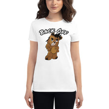 Load image into Gallery viewer, Back Off Logo Bear Women&#39;s short sleeve t-shirt
