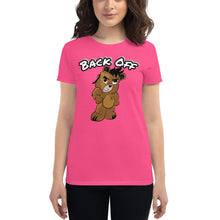 Load image into Gallery viewer, Back Off Logo Bear Women&#39;s short sleeve t-shirt
