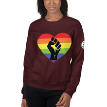 Load image into Gallery viewer, BLM fist pride heart Unisex Sweatshirt
