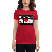 Load image into Gallery viewer, WIne time plw Women&#39;s short sleeve t-shirt
