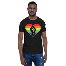 Load image into Gallery viewer, BLM Fist Pride Heart Short-Sleeve Unisex T-Shirt
