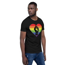 Load image into Gallery viewer, BLM Fist Pride Heart Short-Sleeve Unisex T-Shirt
