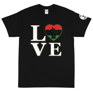 LOVE Black Fist Heart Short Sleeve T-Shirt