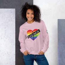 Load image into Gallery viewer, Savage Broken Heart Rainbow Unisex Sweatshirt
