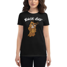 Load image into Gallery viewer, Back Off Logo Bear Women&#39;s short sleeve t-shirt
